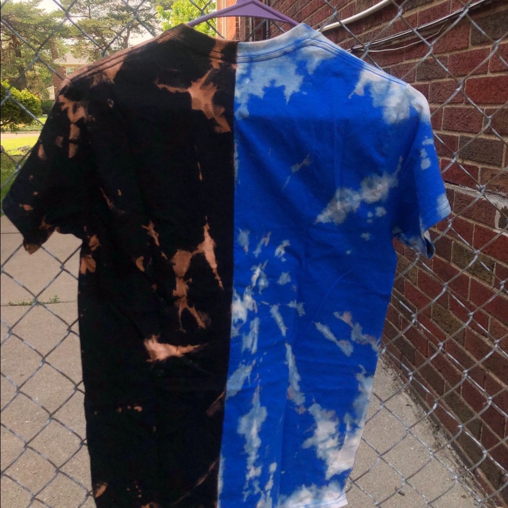 Custom Two Color Tie Dye Shirt (Blue + Black)